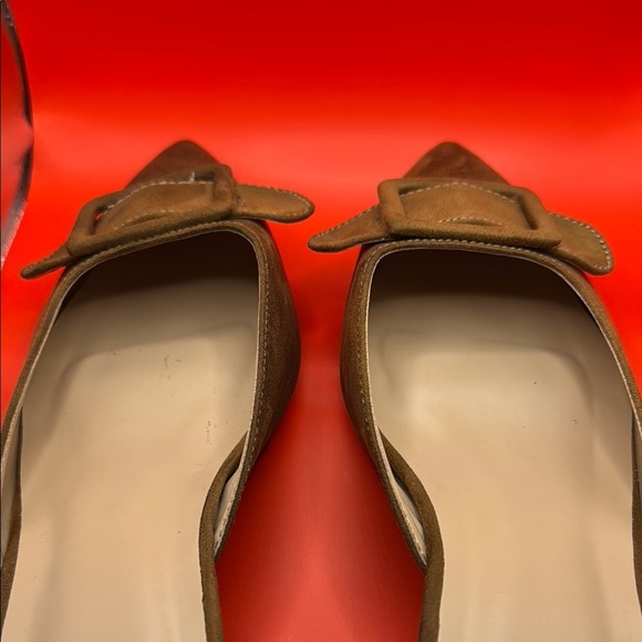 Journee Collection Brown Heels with Decorative Buckle - Picture 5 of 13